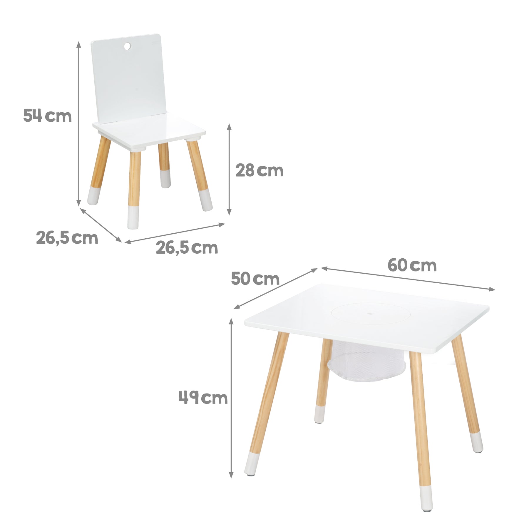 Kindersitzgruppe, Kindermöbel 1 GmbH aus Kinderstühlen & 2 Holz, Tisch, Set kidtini –